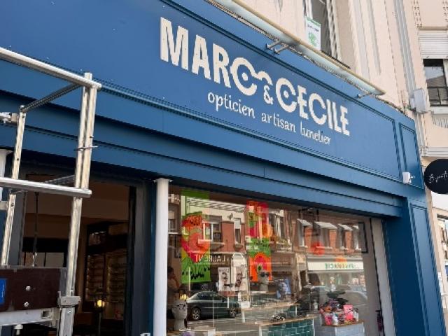 Création et Pose d'Enseigne pour la boutique Marc & Cécile à Cambrai.
