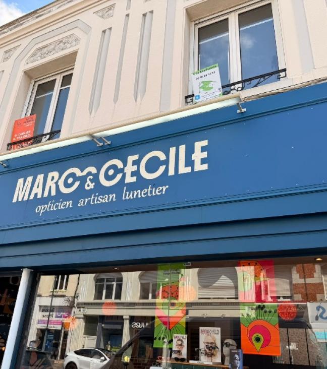 Création et Pose d'Enseigne pour la boutique Marc & Cécile à Cambrai.